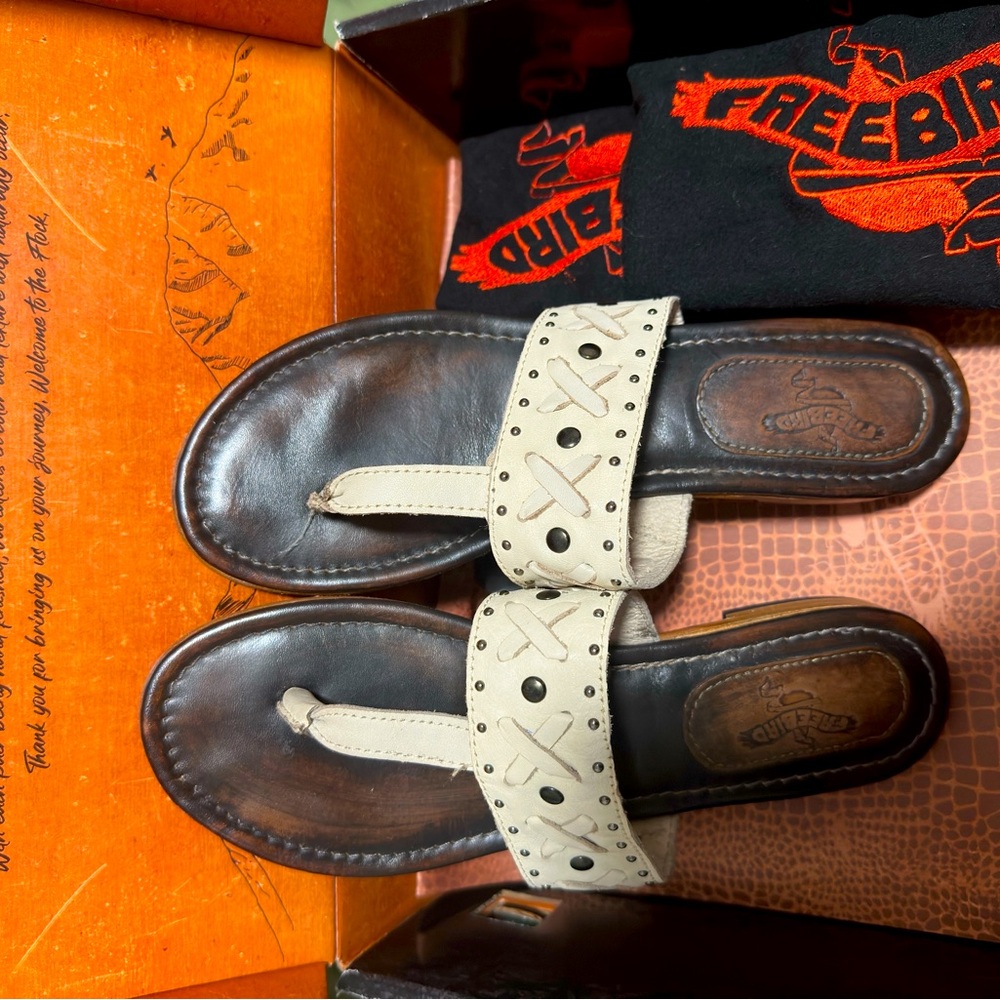 Freebird sandals -Shay White